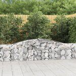vidaXL Paniers à gabions arqués 3 Pièces 400x30x60/80 cm Fer galvanisé