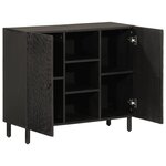 vidaXL Armoire latérale noir 90x33x75 cm bois massif de manguier
