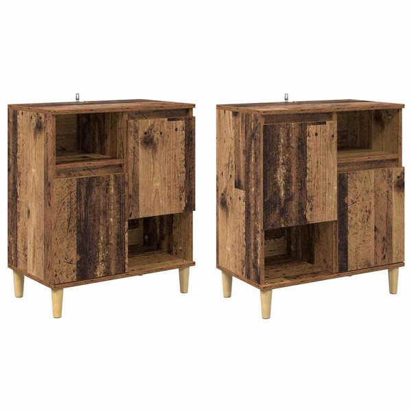 vidaXL Buffets 2 Pièces Bois Ancien 60 x 35 x 70 cm Bois d'ingénierie