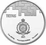 Pièce de monnaie en Argent 2 Dollars g 31.1 (1 oz) Millésime 2021 Tetris TETRIS