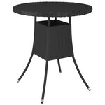vidaXL Table de jardin Noir 70x70x73 cm Résine tressée
