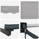 vidaXL Store Rétractable Manuel Gris Clair 400x300 cm