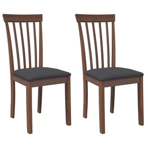 vidaXL Chaises à manger coussins 2 Pièces marron bois massif caoutchouc