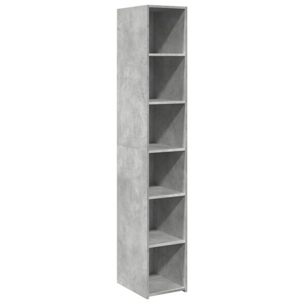 vidaXL Buffet haut gris béton 30x41x185 cm bois d'ingénierie