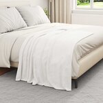 vidaXL Jeté Blanc 130 x 150 cm Toison