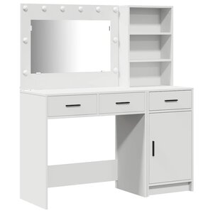 vidaXL Table de Toilette avec tiroir 2 Pièces Blanc Bois d'ingénierie