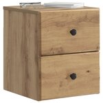 vidaXL Cabinet de chevet mural 2 pc Chêne artisanal 34 5 x 33 x 40 cm