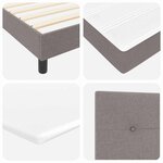 vidaXL Lit boxspring avec matelas Taupe 120 x 190 cm tissu