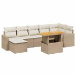 vidaXL Salon de jardin avec coussins 8 Pièces beige résine tressée