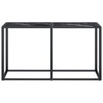 vidaXL Table console Marbre noir 140x35x75 5 cm Verre trempé
