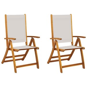 vidaXL Chaises pliables de jardin lot de 2 bois d'acacia et textilène