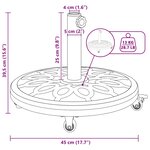 vidaXL Pied de parasol Noir Ø38-48 mm PE  béton et fer