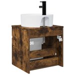 vidaXL Meuble de lavabo mural Chêne fumé 49 x 44 5 x 65 cm