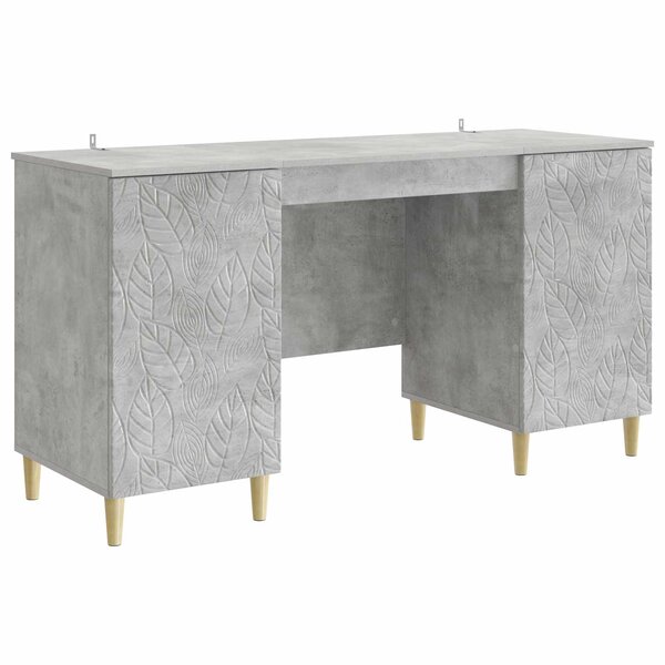 vidaXL Bureau Gris béton Bois d'ingénierie 142 5 x 50 x 75 cm