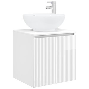 vidaXL Vanité de lavabo mural Blanc brillant 49 5 x 44 5 x 65 cm