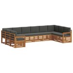 vidaXL Ensemble de canapés d'extérieur 10 pc Naturel et Anthracite