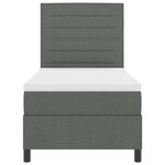 vidaXL Lit à ressorts avec matelas Gris foncé 90 x 190 cm tissu