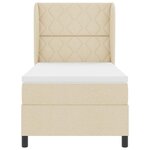 vidaXL Lit à ressorts avec matelas Crème 100 x 200 cm tissu