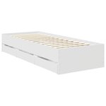 vidaXL Cadre de lit avec tiroir Blanc 75 x 190 cm Bois Ingénierie