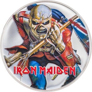 EDDIE THE TROOPER Iron Maiden 1 Oz Silver Coin 5 Dollars Cook Islands 2023