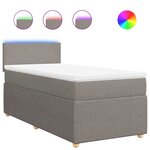 vidaXL Sommier à lattes de lit avec matelas Taupe 90x190 cm Tissu