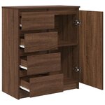 vidaXL Buffet avec tiroirs chêne brun 71x35x84 cm bois d'ingénierie