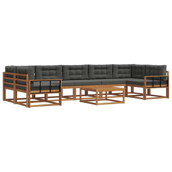 vidaXL Ensemble de canapés d'extérieur 8 Pièces Naturel et Anthracite
