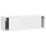 vidaXL Meuble TV mural Montage mural Blanc brillant 98 x 31 x 30 cm