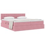 vidaXL Lit de Rangement avec matelas avec tête de lit Rose 90 x 200 cm