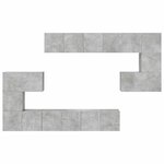 vidaXL Ensemble de meubles TV 10 Pièces Gris béton Bois d'ingénierie