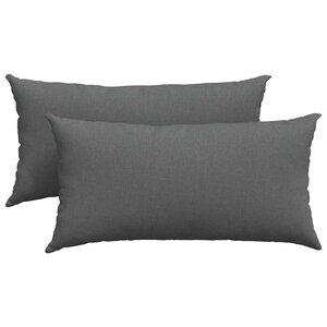 vidaXL Coussins de canapé 2 pc tissu Gris foncé 80 x 40 cm