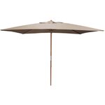 Parasol avec mât en bois 300x200 cm ori