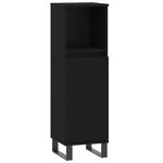 vidaXL Ensemble de meubles salle de bain 3 Pièces noir bois d'ingénierie
