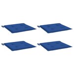 vidaXL Coussins de chaise de jardin lot de 4 bleu royal 50x50x3 cm