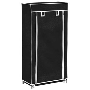 vidaXL Armoire à chaussures avec housse 58 x 28 x 106 cm Tissu Noir