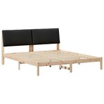 vidaXL Cadre de lit Marron et noir 200 x 200 cm Bois massif en pin