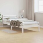 Cadre de lit vidaXL avec tête de lit Blanche 90x210 cm en bois de pin massif