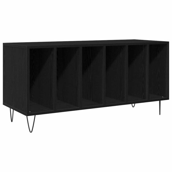 vidaXL Meuble à vinyles Chêne noir 100 x 38 x 48 cm Bois d'ingénierie