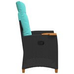 vidaXL Chaise inclinable avec plateau à thé 62 x 64 x 112 cm polyrotin