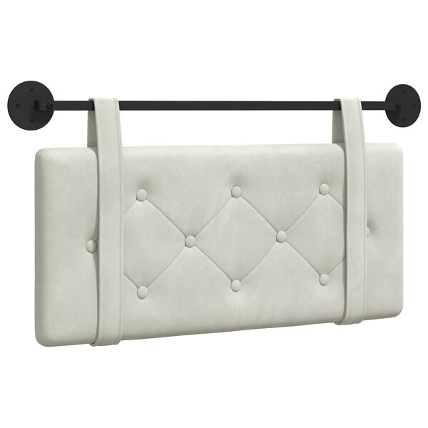 vidaXL Tête de lit suspendue Crème Velours