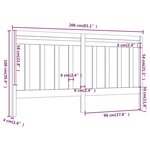 vidaXL Tête de lit 206x4x100 cm Bois massif de pin