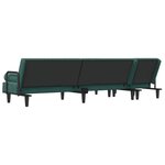 vidaXL Canapé-lit en forme de L vert foncé 260x140x70 cm velours