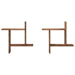 vidaXL Étagères murales 2 Pièces vieux bois 50x12x50 cm bois d'ingénierie