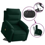 vidaXL Fauteuil inclinable Vert foncé Velours