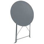 vidaXL Mobilier de bistro 3 Pièces Acier Gris