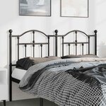 vidaXL Tête de lit métal noir 150 cm