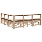 vidaXL Lit bibliothèque sans matelas 200x200 cm bois massif de pin