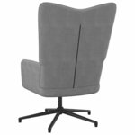 vidaXL Chaise de relaxation avec tabouret Gris foncé Tissu