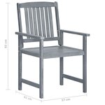 vidaXL Chaises de jardin avec coussins 6 Pièces Bois d'acacia massif Gris