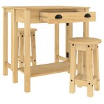 vidaXL Ensemble de bar 3 Pièces bois de pin massif